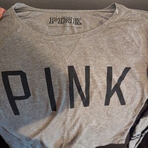 PINK Gray Long Sleeve Shirt